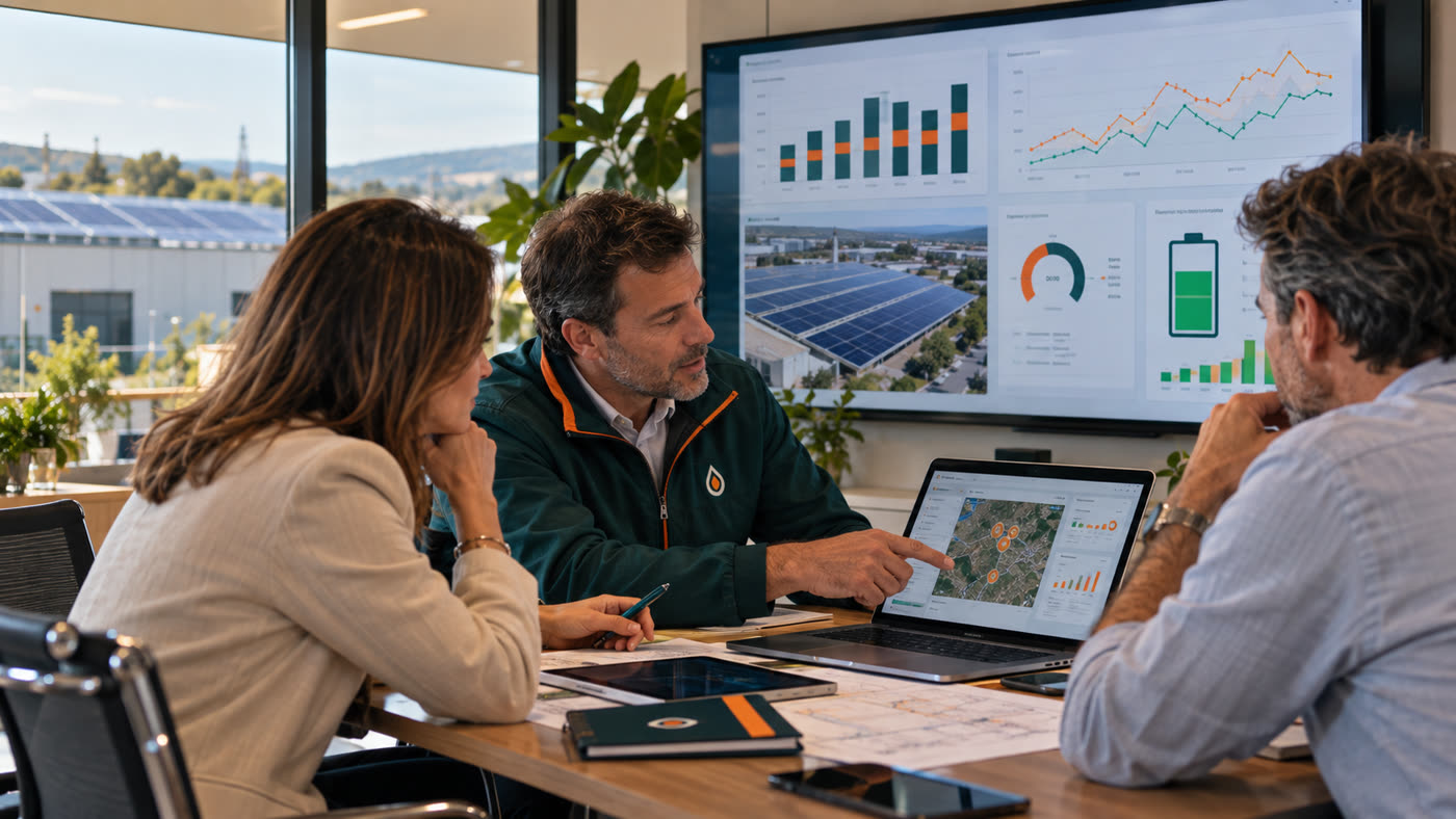 Reunión de seguimiento FullFlex 360 con datos de consumo y autoconsumo